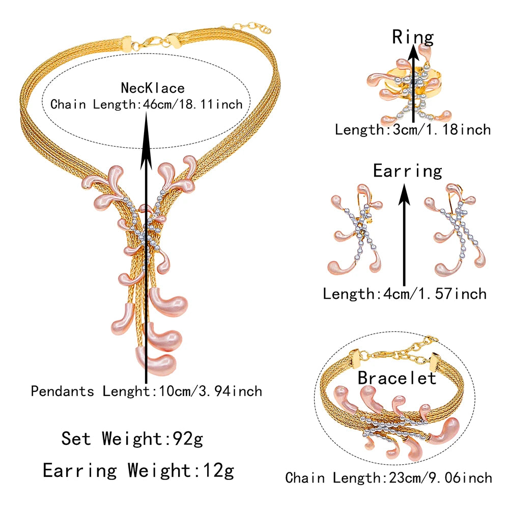 Zhuerrui Italiano Gold Designs Women Jewellery Set Party Fine Costume Jewelry Set Luxury Big Necklace Jewellery Sets X0008230