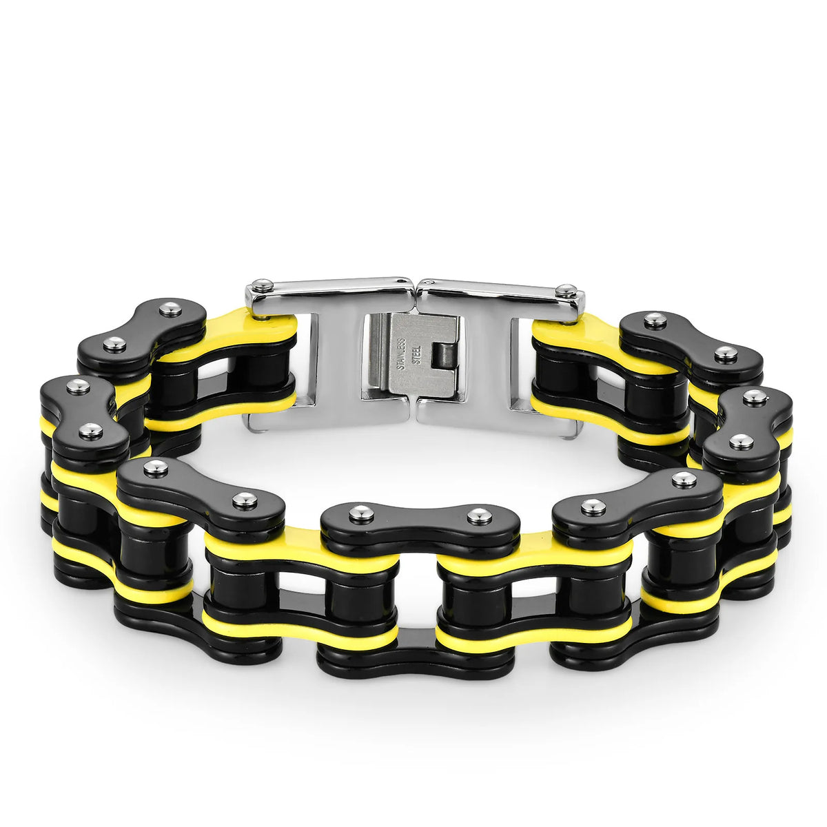 REBEL For High-End Stainless Steel Motorcycle Chain Biker Bracelet Simple Rock Men's Fashion Jewelry