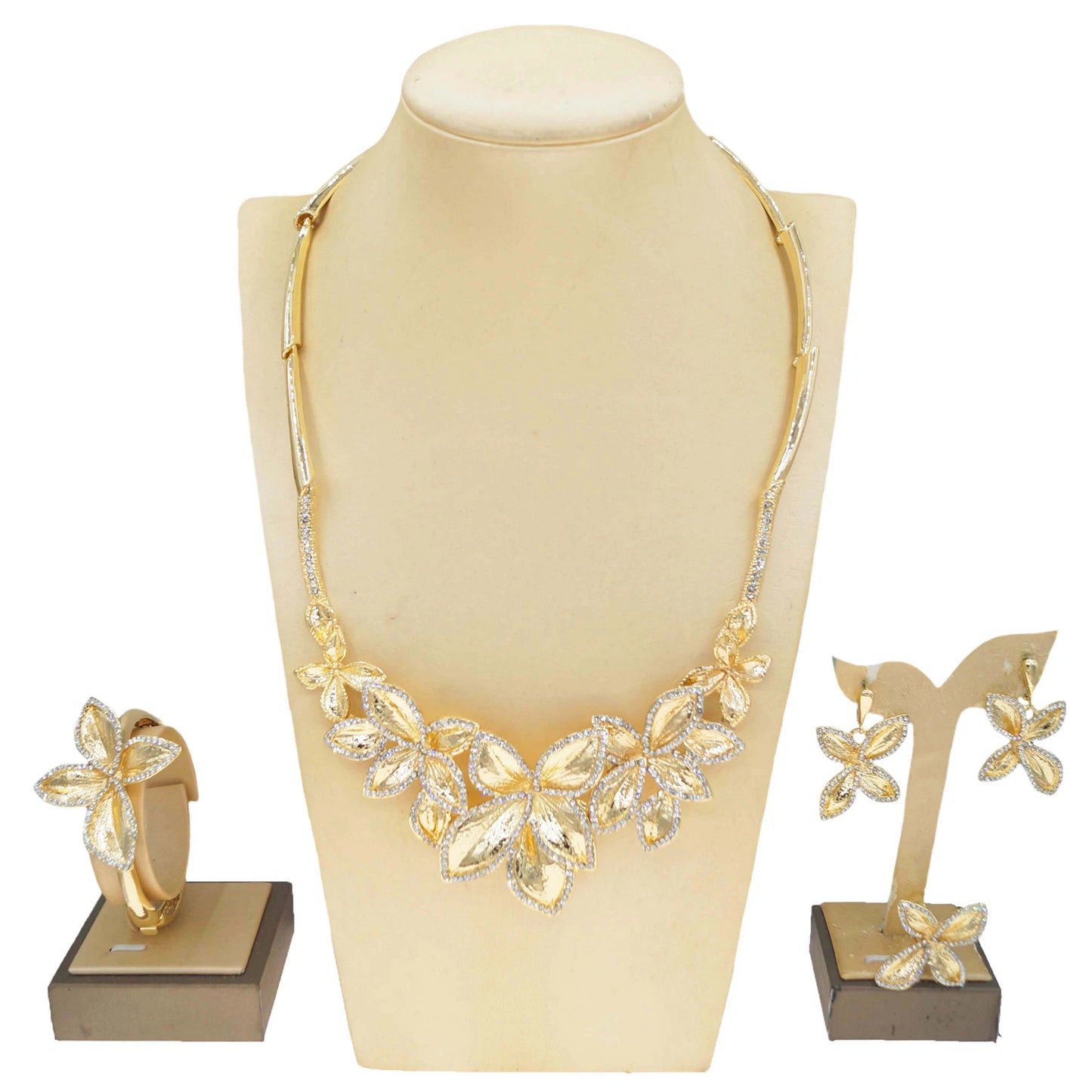 Zhuerrui Fashion Elegant Jewelry Set New Diamond Inlaid Gemstone Flowers Girl's Coming-of-age Bride Wedding BraceletHN2400914