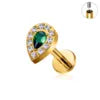 ASTM F136 Titanium Helix Earring Labret 16G Star Shape CZ Paved Internal Thread Punk Style Nose Studs Piercing Jewelry Wholesale