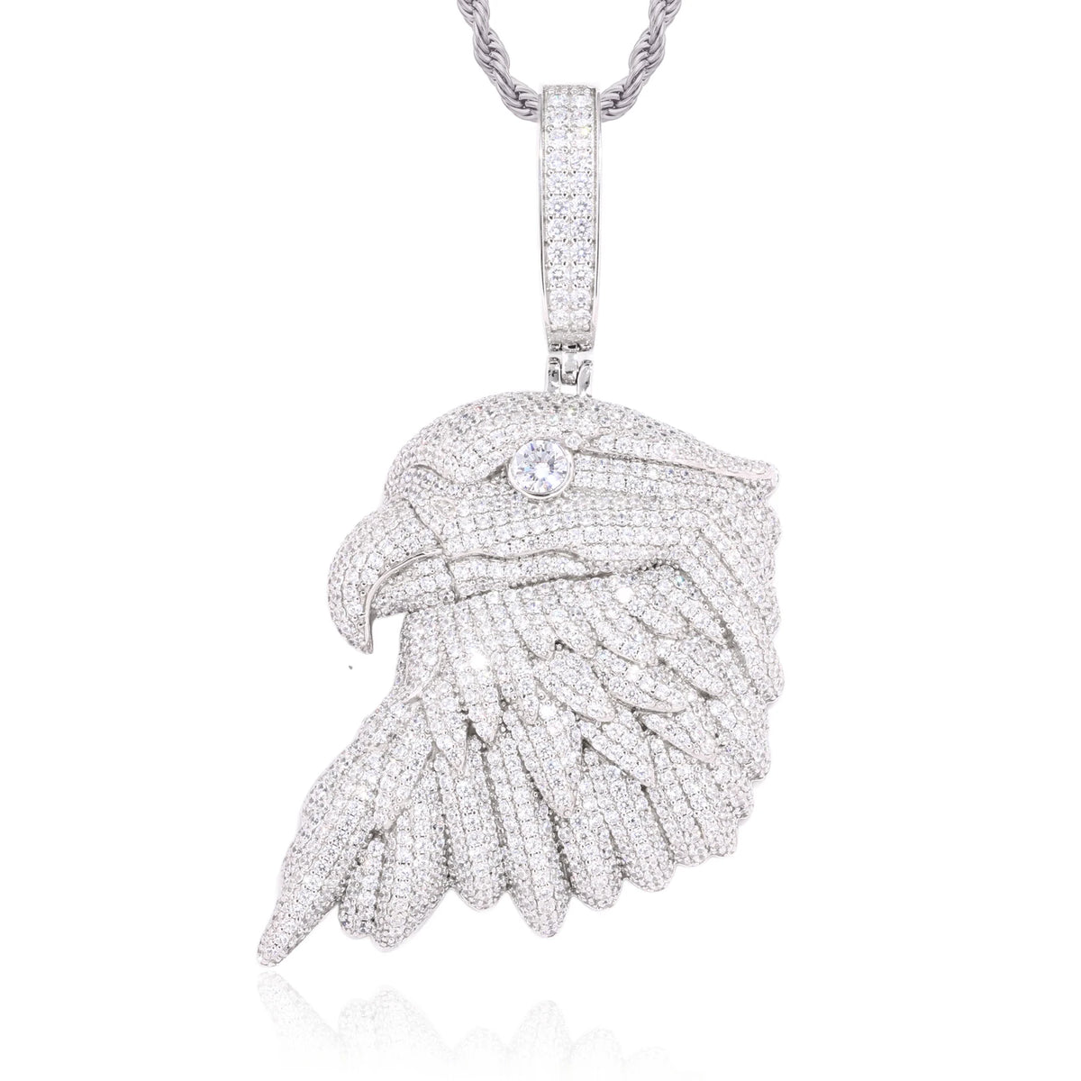 Jewelry Factory Wholesale Luxury Hip Hop Mens 18K Gold Plated Brass AAAAA CZ Diamond Iced Out Bald Eagle Pendant