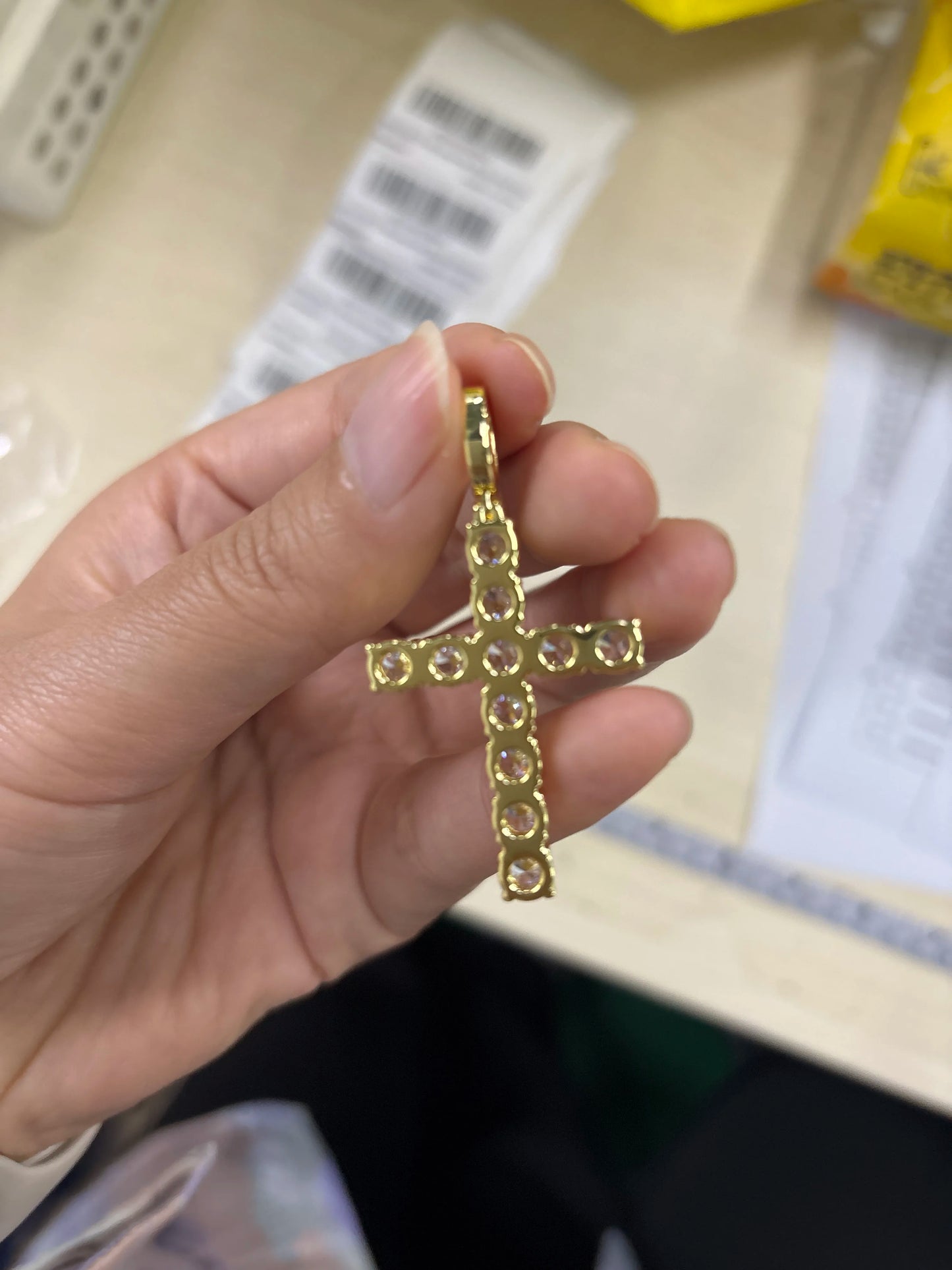 Hotsell Cross Religion Jewelry Charms CZ Rope Chain Women Hiphop 14K 18K Gold Cubic Zirconia Iris Cross Pendant Necklace for Men