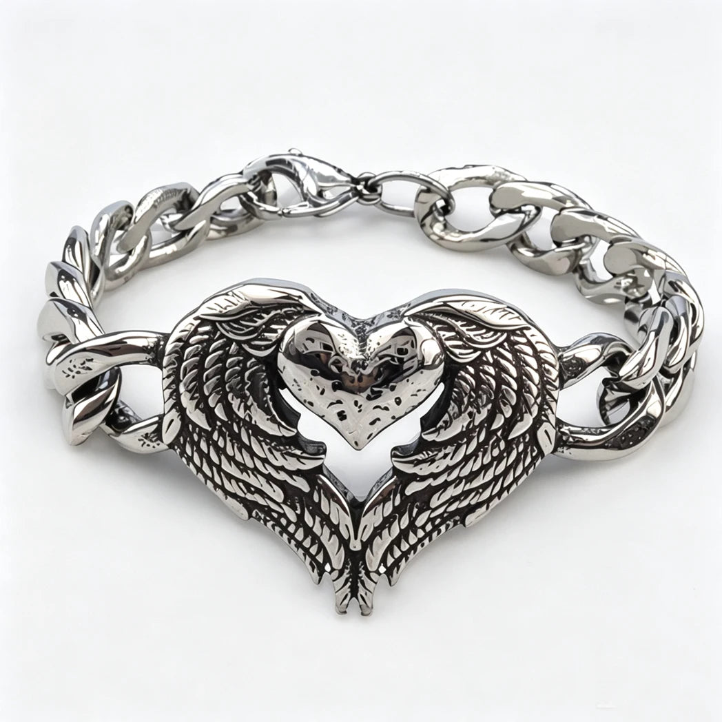 Vintage Men's Stainless Steel Bracelet Gothic Skull Celtic Knot Cross Cuban Chain Woven Braid Street Style Jewelry Gift