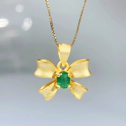 Gioiellieri Oval Cut Emerald Pendant with 925 Sterling Silver for Women Natural Green Gemstone May Birthstone Fine Jewelry Anniversary Gifts