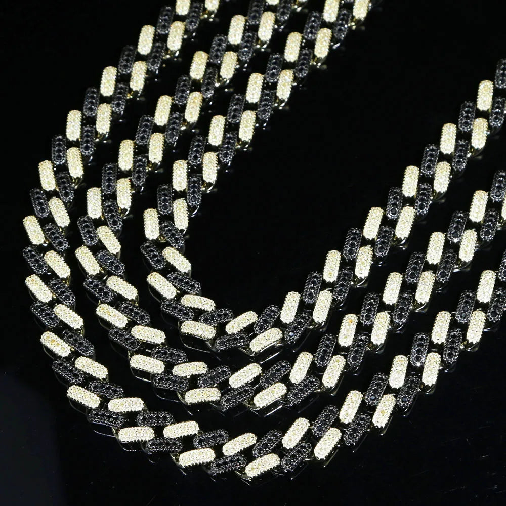 Miami Rhombus Personalised Luxury 14mm Iced Out Moissanite Diamond Cuban Link Chain Hiphop Cuban Necklaces for Men