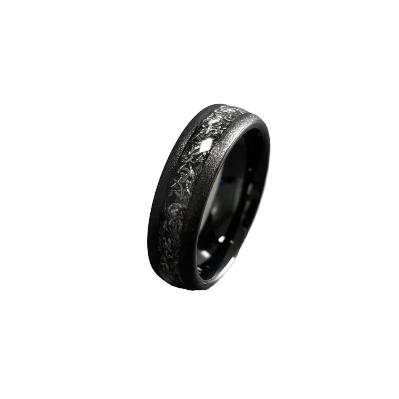 Fashion Classic Men's 8mm Tungsten Engagement Ring Black Plated Band Wholesale Jewelry