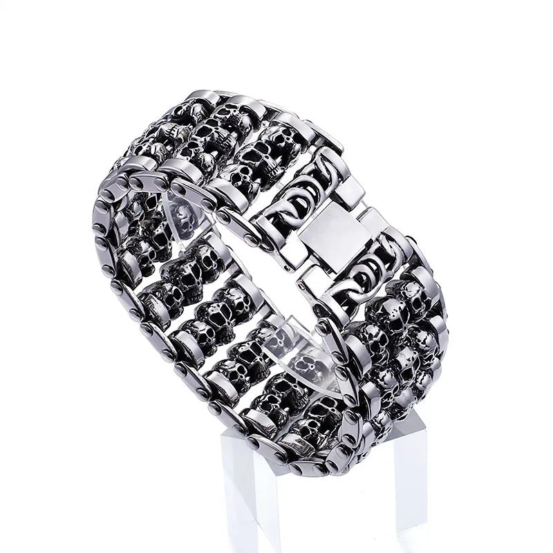 Wholesale New KALEN Men's Titanium Steel Skull Punk Charm Bracelet Trendy Fashion Accessories Personality Jewelry for