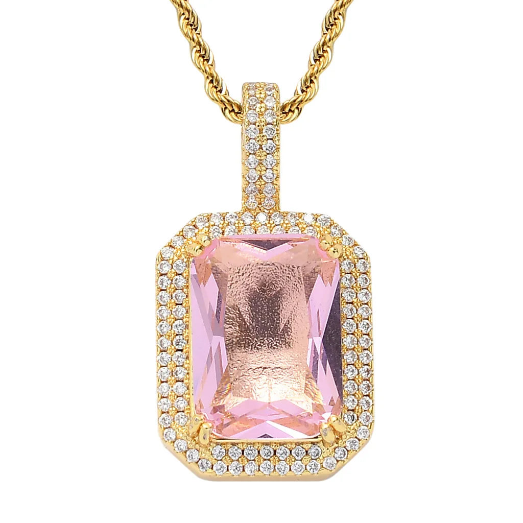 S&S Colourful CZ Geometric Pendant Necklace | Gold & Silver | S&S