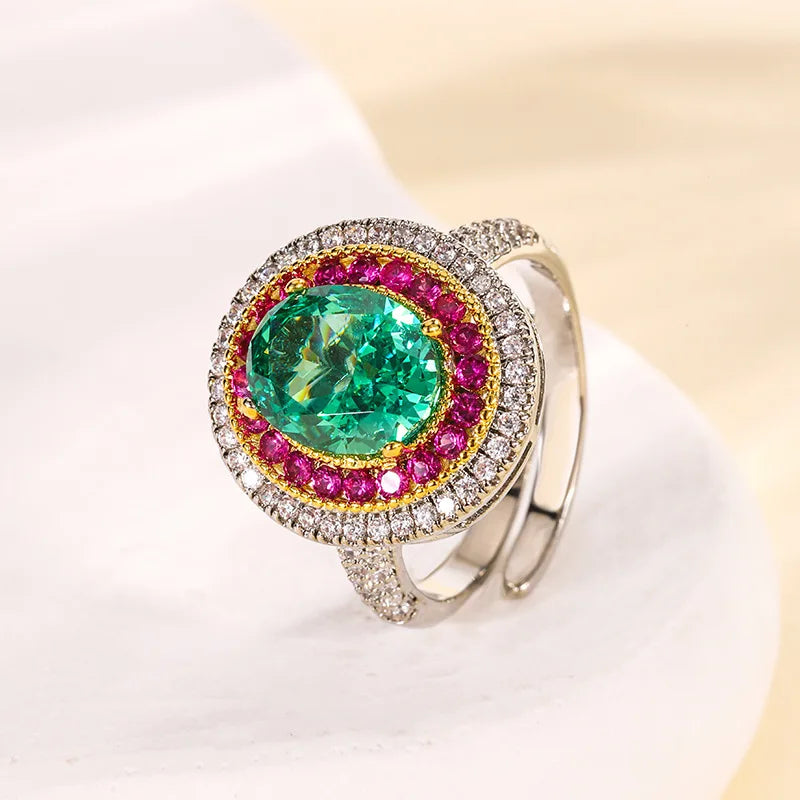Gemfiori New European and American Fashion Versatile Inlaid Zircon Pendant Personalized Design Jewelry Set