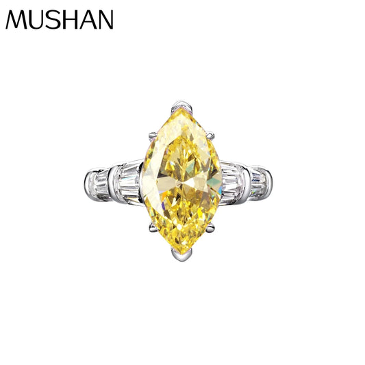MuShan Jewelry Factory S925 Silver High Carbon Diamond Ring European and American Wish Simple 3 Carat Eye 8*14 Women Ring
