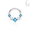 1Pcs Wholesale ASTM F136 Titanium Colorful Square Zircon 16G Nose Ring Hoop Cartilage Earrings Fashion Body Piercing Jeweley