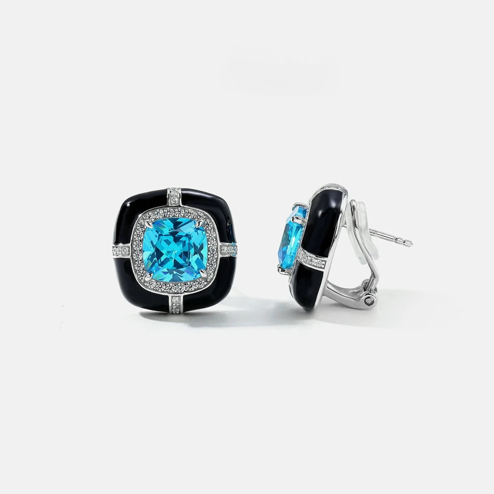 MUSHAN Jewelry Factory Pure Silver Stud Earrings With High End Feel Electroplated Gold and High Carbon Diamond High End Jewelry