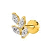 S&S ASTM F136 Titanium Labret Stud | Zircon | 83 Designs | Titanium & Gold