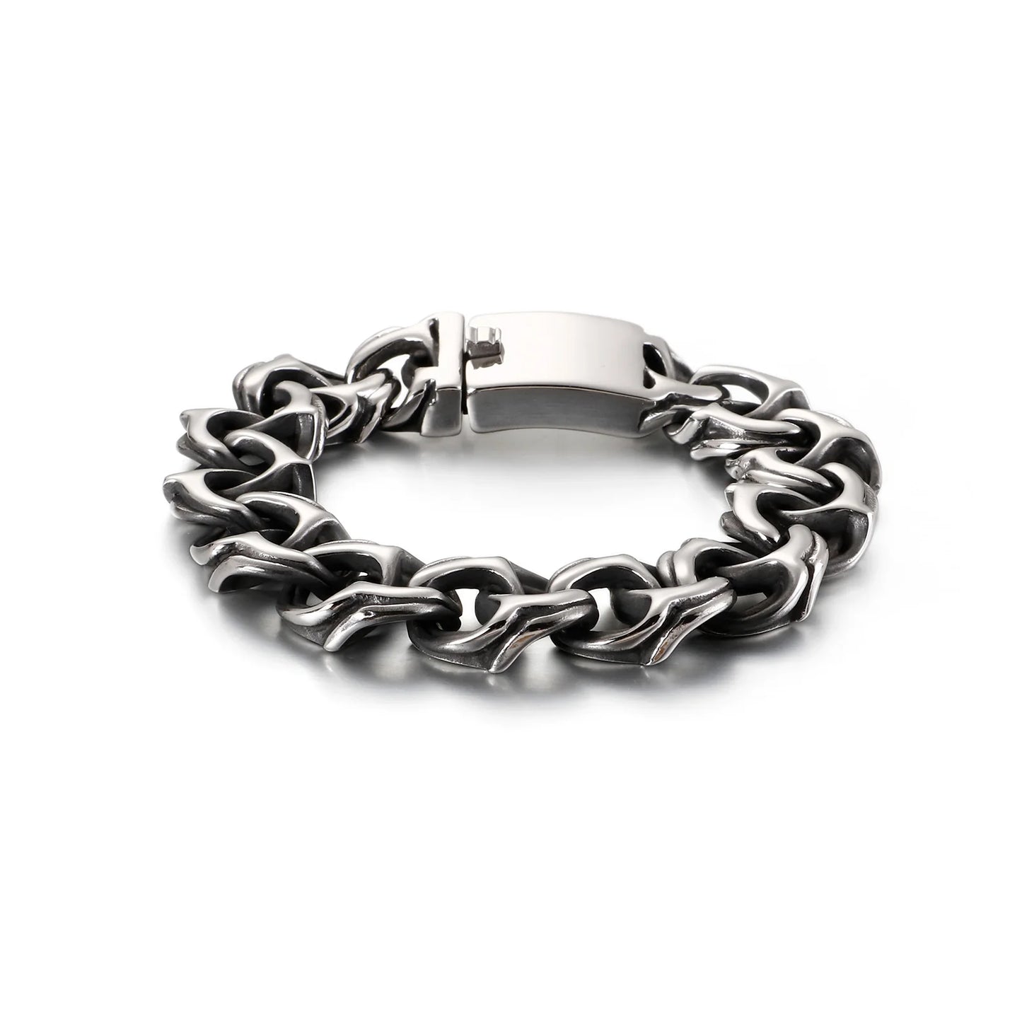 KALEN Punk Personality Bone Chain Stainless Steel Bracelet Man