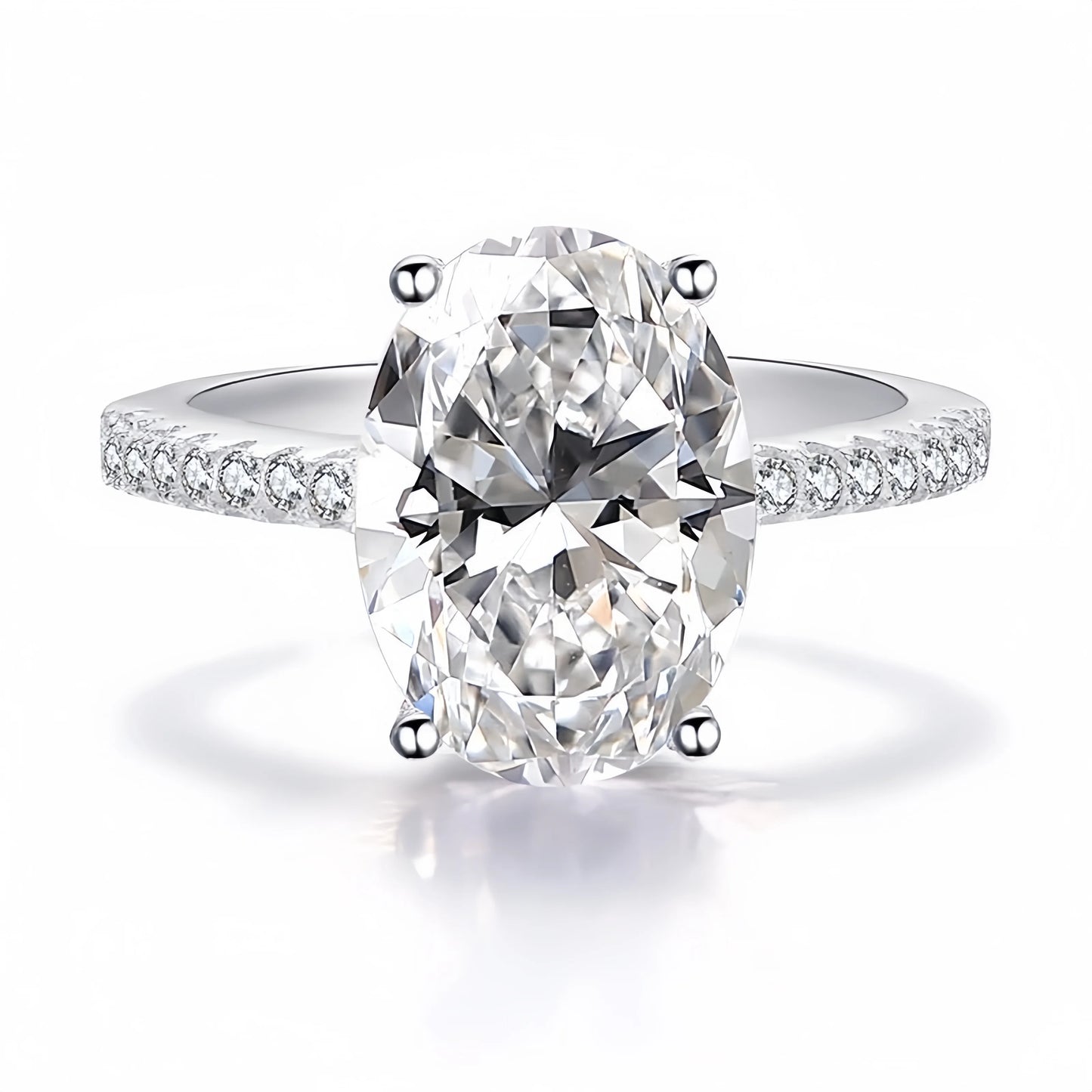MUSHAN Jewelry Factory Oval Cut High Carbon Diamond 925 Sterling Silver Stackable Rings Engagement Wedding Bands Fine Ring Set