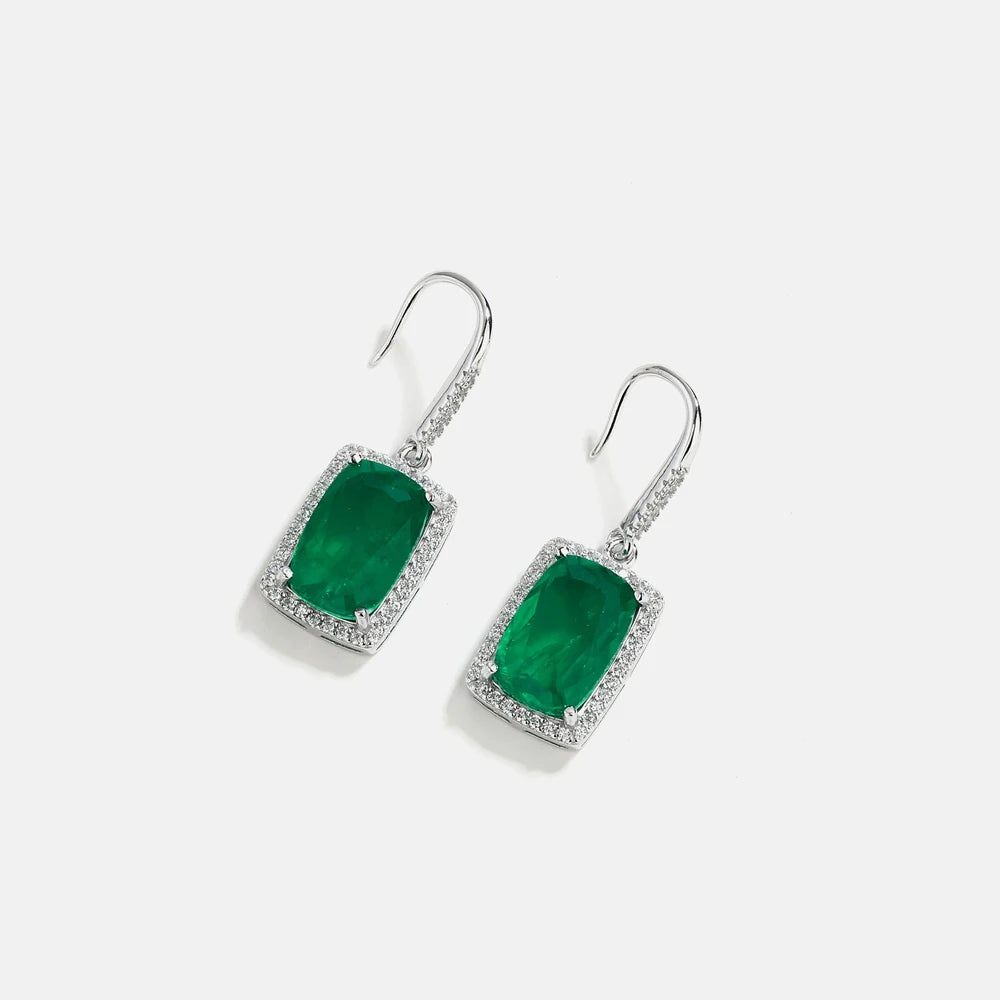 MUSHAN Jewelry Factory 925 Sterling Silver Earrings Women Emeralds Set With High Carbon Diamonds Light Luxury
