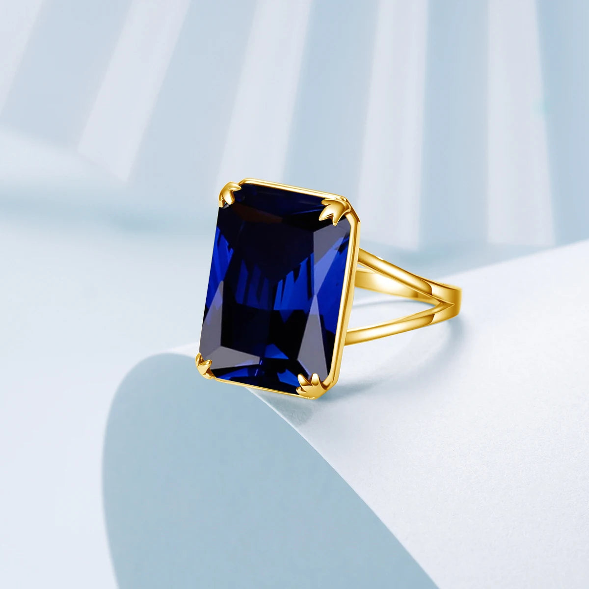 ArtistA Szjinao Women Sparkling Blue Sapphire Pendant Earrings Ring Set Real 925 Sterling Silver Gold Plated Luxury Jewelry Set
