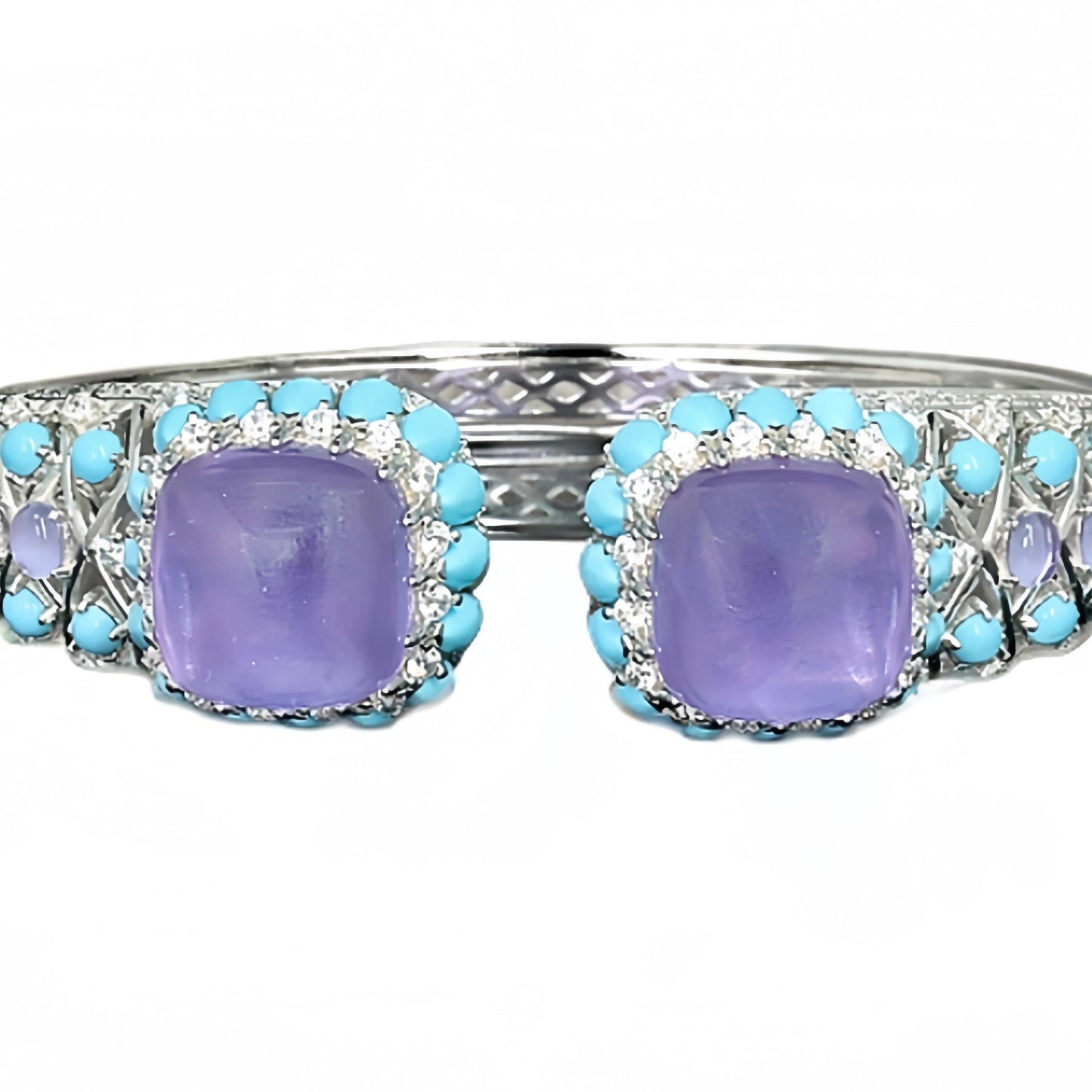 MUSHAN Jewelry Factory s 925 Sterling Silver Cuff Bangles Women High Carbon Diamond Blue Turquoise Amethyst Bangle Bracelets