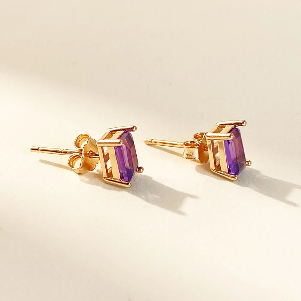 Gioiellieri Custom Fashion Cute Earrings for Girls Summer Natural Amethyst Design Inspired 925 Sterling Silver Gold for Anniversary Gift