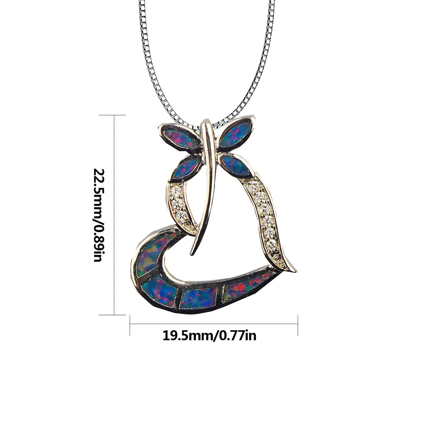 Aobao Christian Copper Sweater Chain Dragonfly Necklace with Dark Brown Dragonfly Pendant Wholesale Jewelry Inlaid with Opal