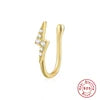 S&S 925 Silver Gold Plated Zircon Nose Cuff | Non-Piercing Flower Moon Star Heart