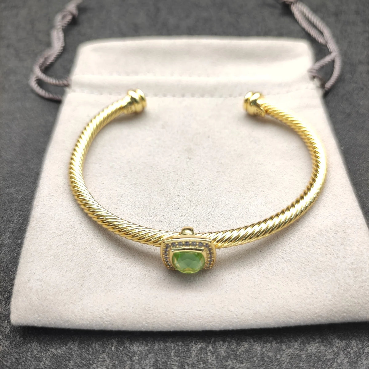 FASHIONISTA DY High-Quality Gold-Plated 4mm Square Diamond Bracelet, Fashionable Colored Diamond Bracelet, Jewelry