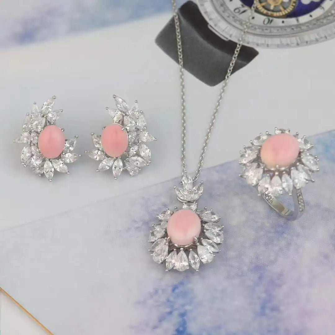 MUSHAN Jewelry Factory S925 Pure Silver Light Luxury Jewelry Women High End Electroplated Gold High Carbon Diamond Bestseller