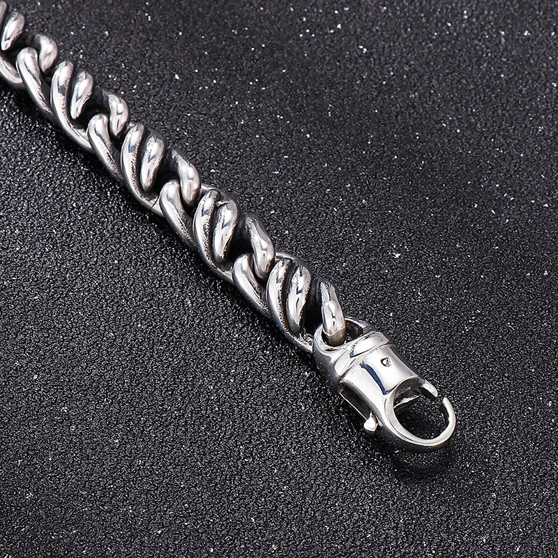 KALEN Vintage Stainless Steel Fashion Jewelry Bracelets Twisted Strand Links Bracelet for Men