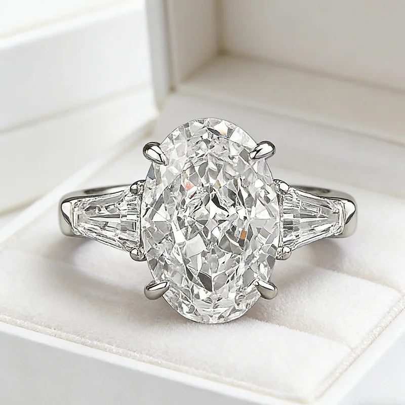 Trendy Design 925 Sterling Silver 5A 8A Cubic Zirconia Ring Engagement Wedding Rings Custom Fine Jewelry Manufacturing Supplies