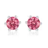 Six Claws Snowflake Moissanite Pink Blue Diamond Stud Earring 925 Sterling Silver Moissanite Earring Women Jewelry