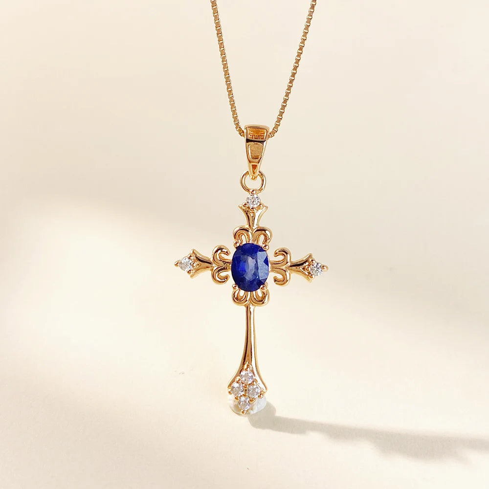 Gioiellieri New Design Gold Plated Natural Fancy Colored Sapphire Fashion 925 Sterling Silver Fine Jewelry Engagement Pendant Necklace