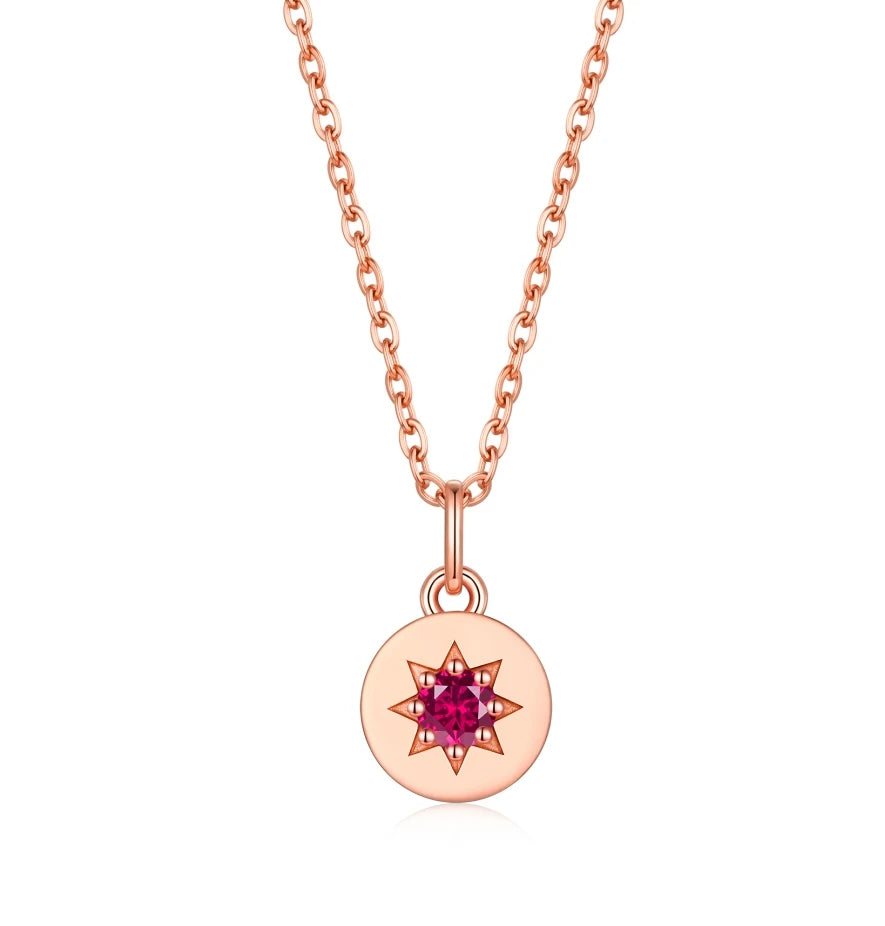 S&S 925 Silver Red Corundum Jewellery Set | Rose Gold Plated | Ring, Necklace & Earrings | GRA Certified