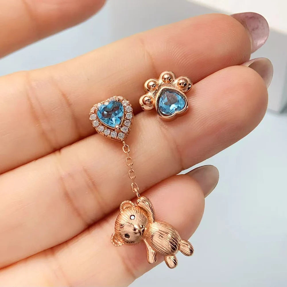 Gioiellieri Sterling Silver 925 Jewerlry Natural Topaz Earrings for Women Fine Jewelry Fashion Accessories Wedding Gift Jewels Gemstones