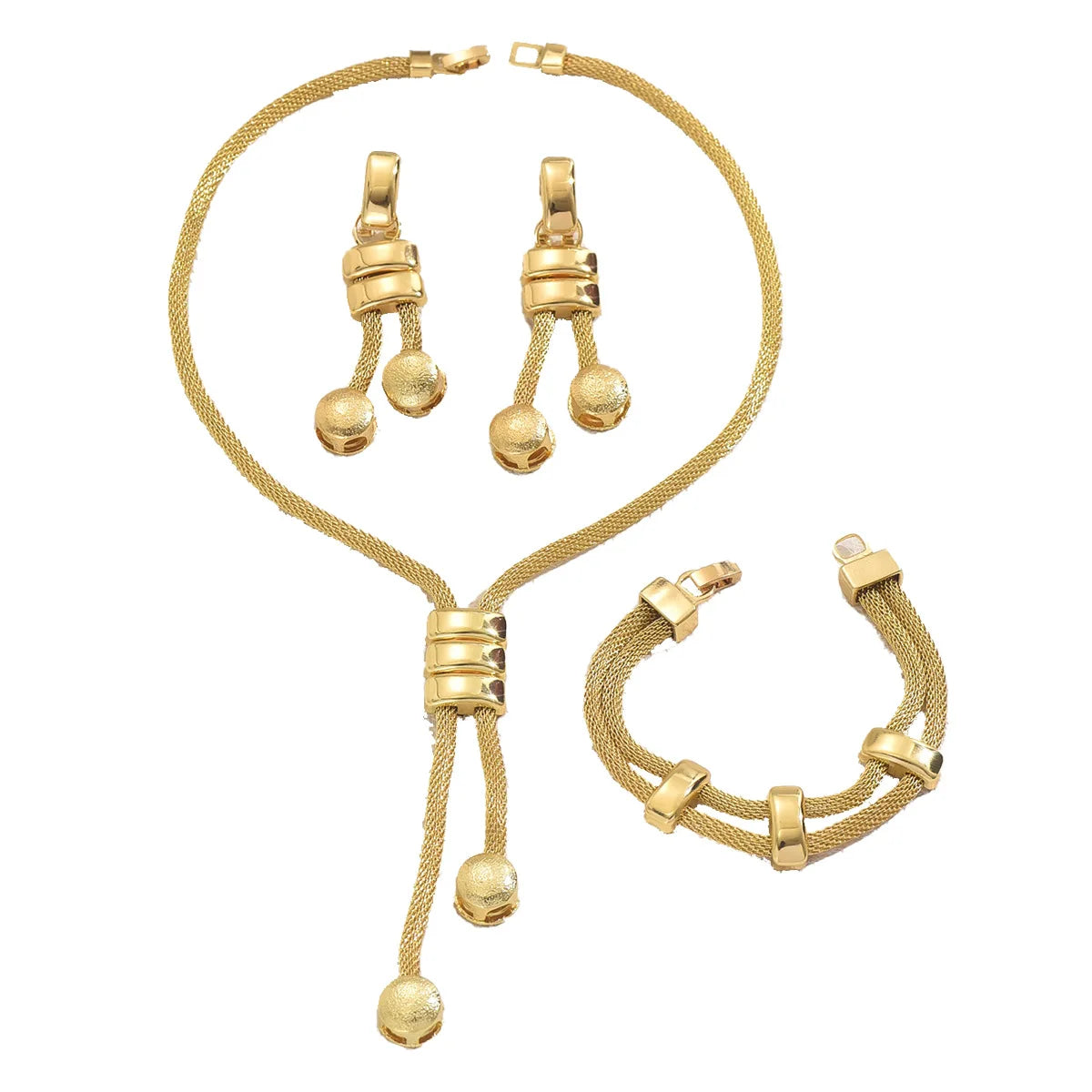 Gold Plated Geometric Charm Bracelet | Natural Stone Bezel Set Fashion Bangle