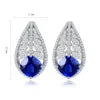 Gemfiori Anster High Quality S925 Lab Grown Sapphire Earring Stud Dainty Gemstone Stud Earrings for Women Daily Wear Gift