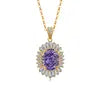 New Arrival 925 Silver Fine Jewelry Set High Quality Fashion Gemstone Adjustable Colorful Pendant Necklace for Women Gifts