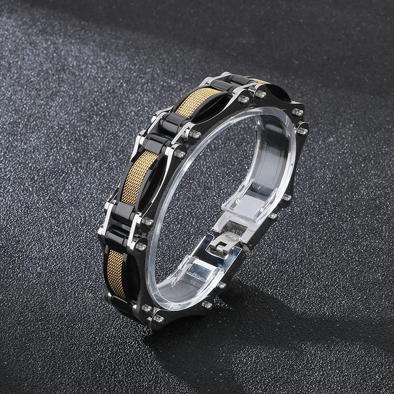 KALEN Stainless Steel Jewelry Fashion Bracelets Bike Chain Links Bracelet Homme for Men