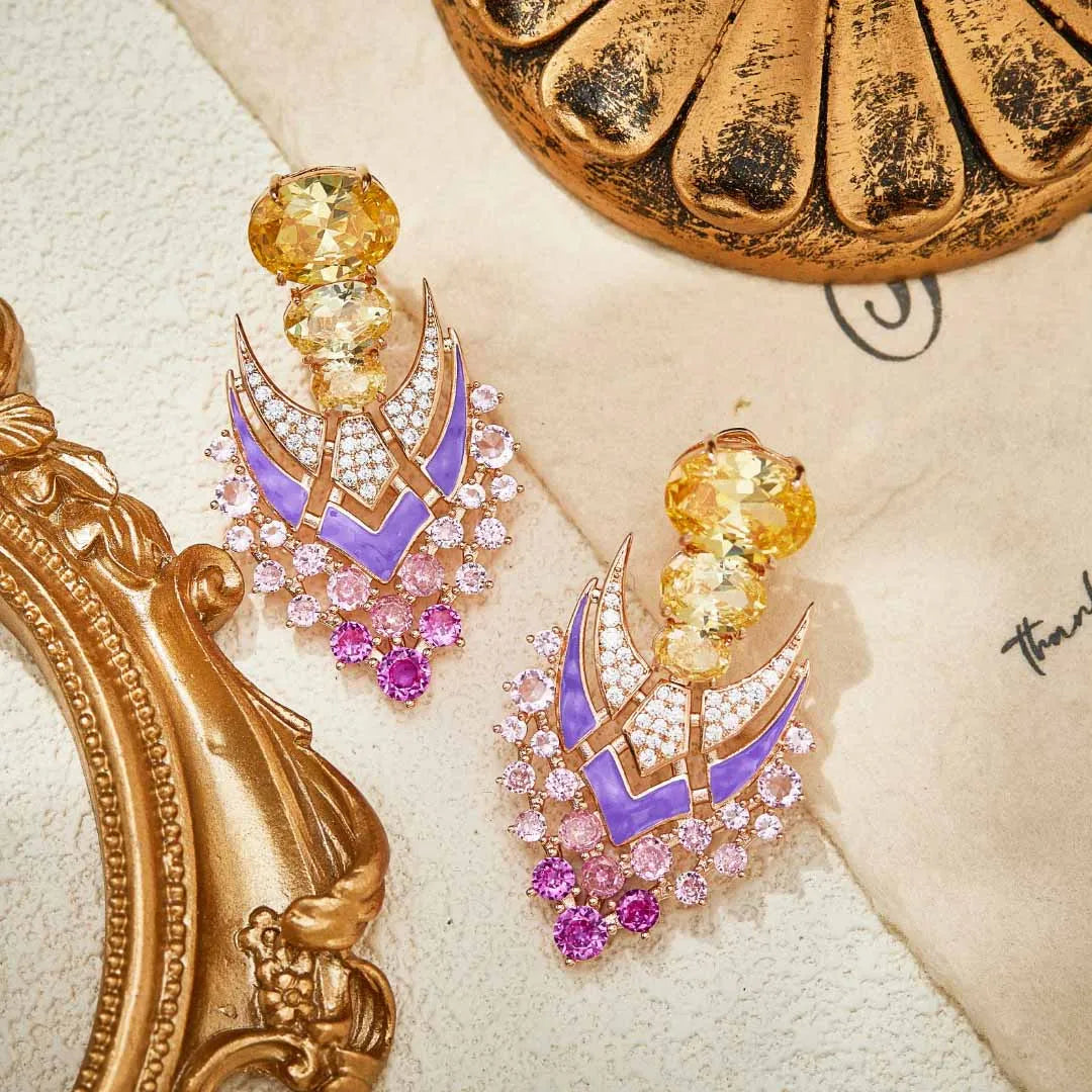 2025 Trendy Luxury Firework Design Bridal Jewelry Sets Elegant Chocker Necklace Earring Sets for Women