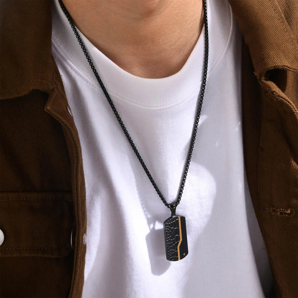REBEL Chrome Titanium Steel Black Tag Stainless Steel White Zircon Dog Tag Pendant Necklace for Man Customized logo Heart Jewelry