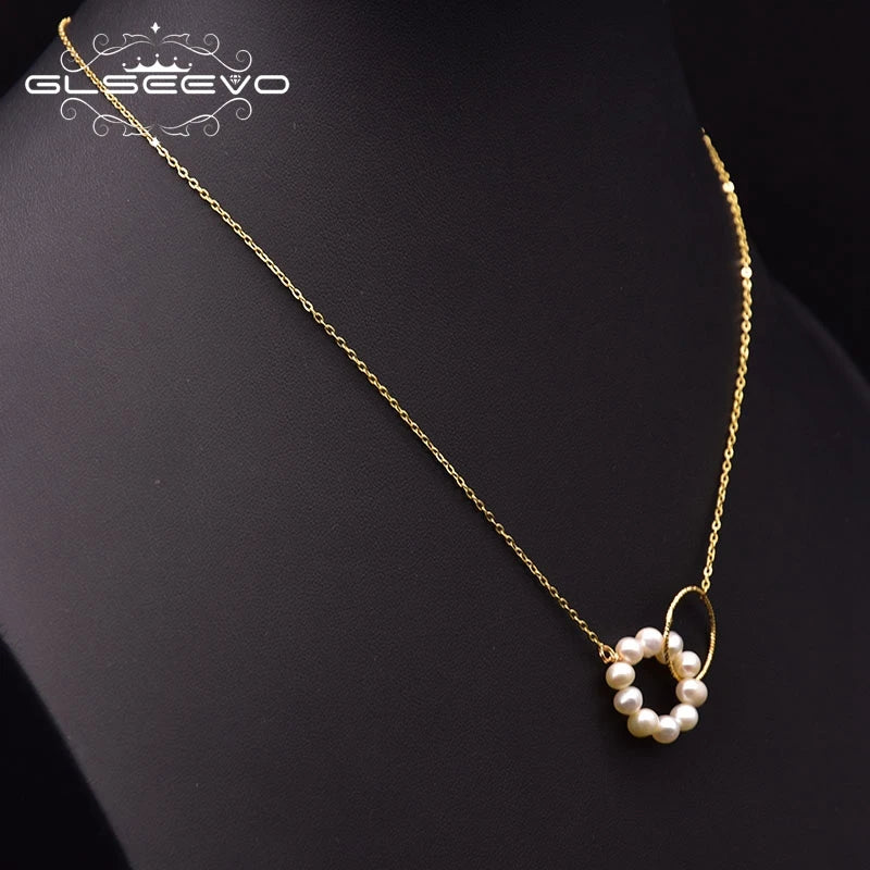 Natural Freshwater Pearl Necklace 925 Sterling Silver Woman Engagement Chain Necklace Fashion Jewelry Accessories