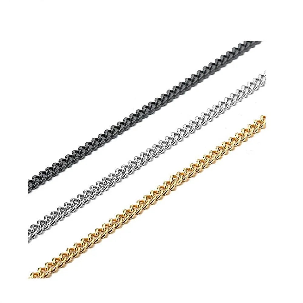 BiG-BOSS Custom Size 2mm 3mm 4mm Stainless Steel Figaro Curb Rope Link Chain Necklaces for Men Women