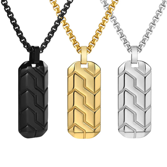 REBEL Hypoallergenic Men's Minimalist Black Gothic Cross Pendant Box Chain Necklace Sports Inspired Stainless Steel Sports Necklaces