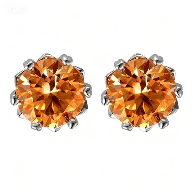 ArtistA Factory Jewelry 0.3-1CT Sparkling Round Moissanite Snowflake-Claw-Set Butterfly-Clutch 925 Silver Everyday Elegance Stud Earring