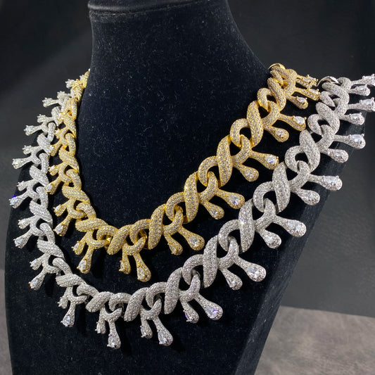 NEWLiFE BiG-BOSS Iced Out Gemstone Necklace in Stainless Steel for Men & Women | Designer Hip-Hop Jewellery