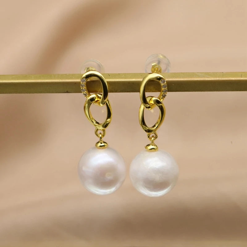 Natural Freshwater Pearl 925 Sterling Silver Earrings High Quality  Butterfly Jewelry Pearl Accessories