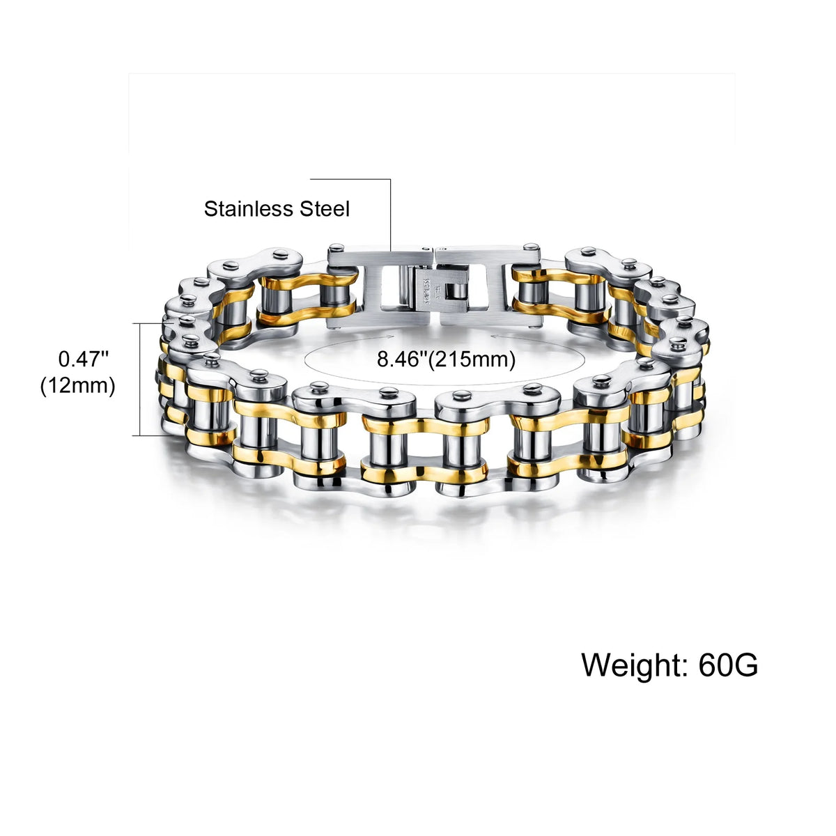 REBEL Best Quality Men Stainless Steel Fine Jewelry Bracelets Bangles for Men Hip Hop Gold Fashion Chain