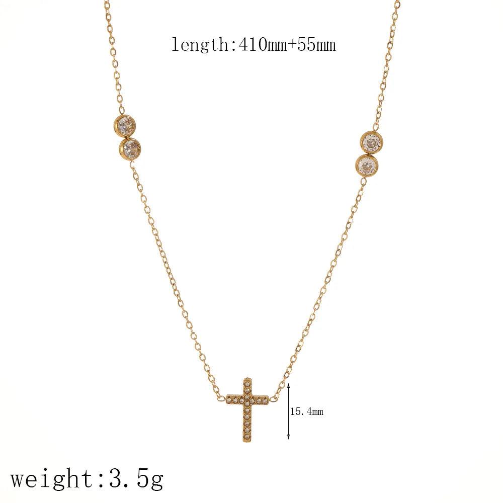 S&S 18K Gold Plated Stainless Steel Zircon Necklace, Bracelet & Anklet | 14 Styles