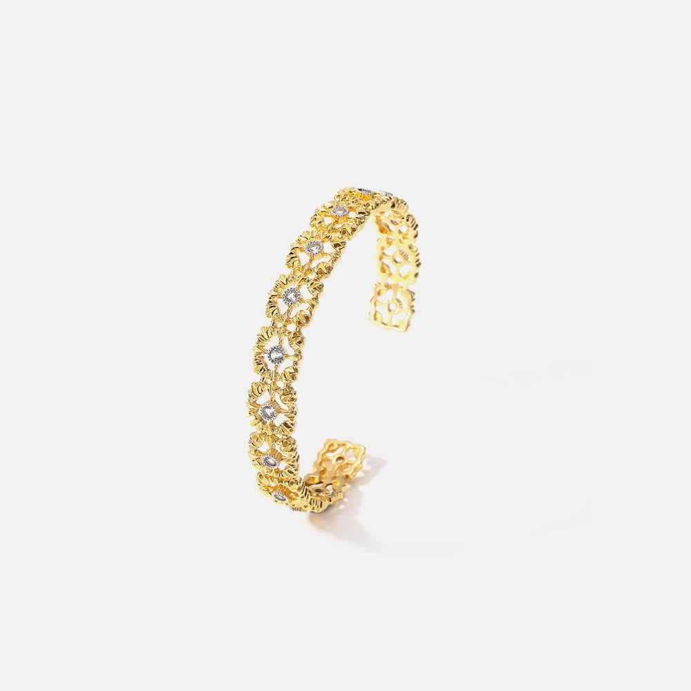 MUSHAN Jewelry Factory S925 Sterling Silver Lace Hollowed Out Bracelet Light Luxury and HighEnd European and American Bestseller