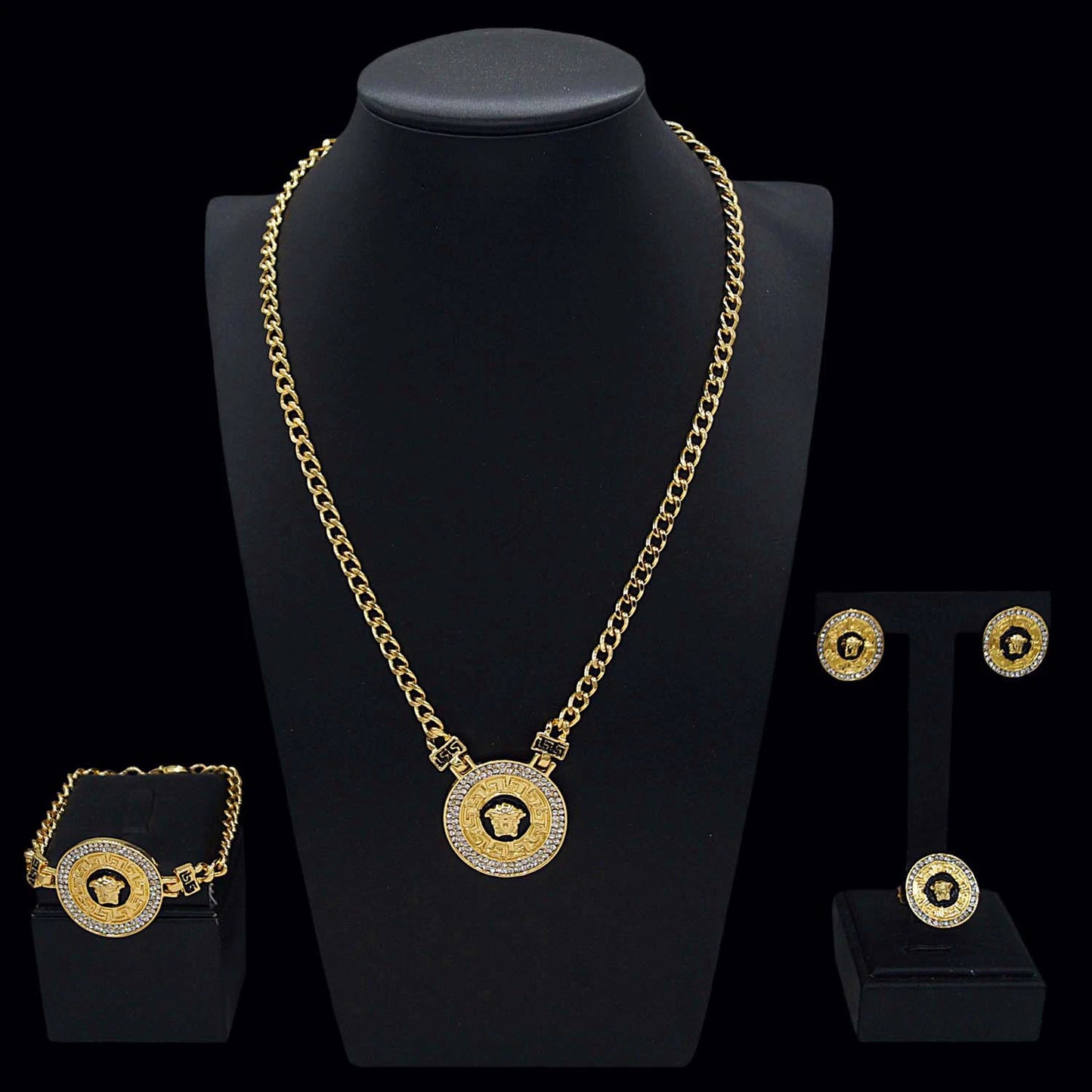 Zhuerrui New Fashion Women's Jewelry Four Sets of High-Quality Earrings Ring Charm Personalized Birthday Gift AccessoriesHM22003