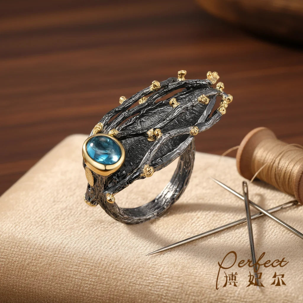 Cicada Sterling 925 Ring Gold Plated Design Moroccan Silver Rings